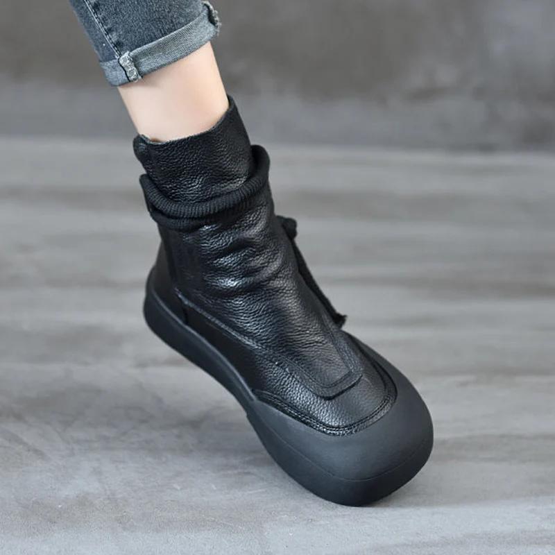 Женские ботильоны на платформе для снега, кожаные туфли на плоской подошве, зимние дизайнерские новые трендовые классические ботинки Oxford Walking Mujer Zapatillas