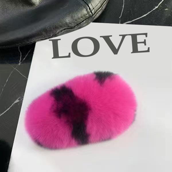 Плюшевая заколка для девочек из натурального кроличьего меха, женская заколка с челкой