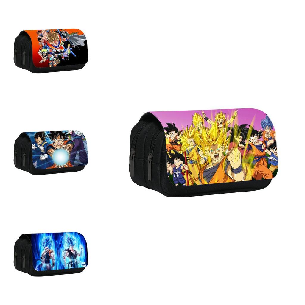 Dragon Ball Son Goku Pattern Double Layer Stationery Storage Bag For Students