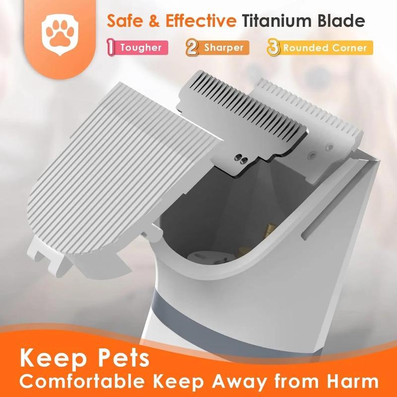 Dog Hair Clipper 4-in-1 Grooming Set Low Noise USB Rechargeable Pet Clipper Suitable for Large and Small Dogs Cats Professional Pet Grooming Clipper
