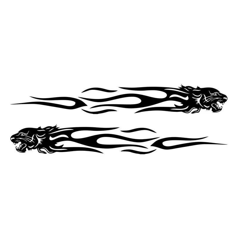 Car Sticker  Stylish Tiger Flame on Car Funny Stickers and Decals Motorcycle Waterproof and Sunscreen Vinyl Car Styling,22CM*5CM