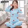Осенне-зимняя пижама для девочек, девичий стиль, с длинными рукавами, свободная, милая и повседневная студенческая верхняя одежда, комплект для дома