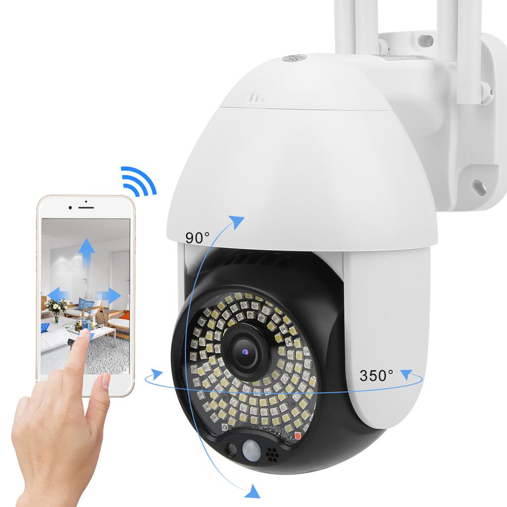 1080P HD Camera WIFI 122 Lights Sound and Light Alarm PTZ IP66 Waterproof Automatic Tracking