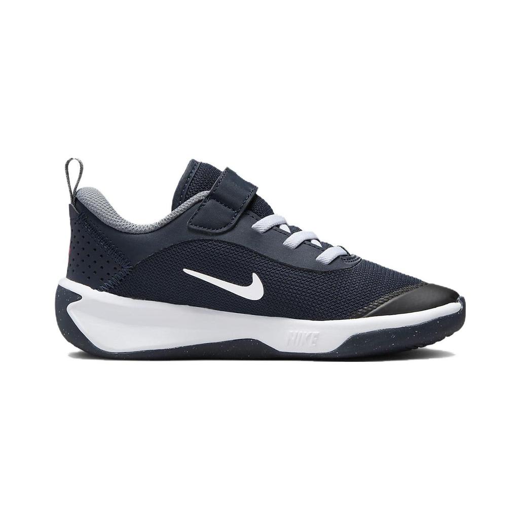 Nike Omni Multi-Court PS Dark Obsidian White Kids Sneakers Blue Smoke-Grey Bright-Crimson DM9026-402