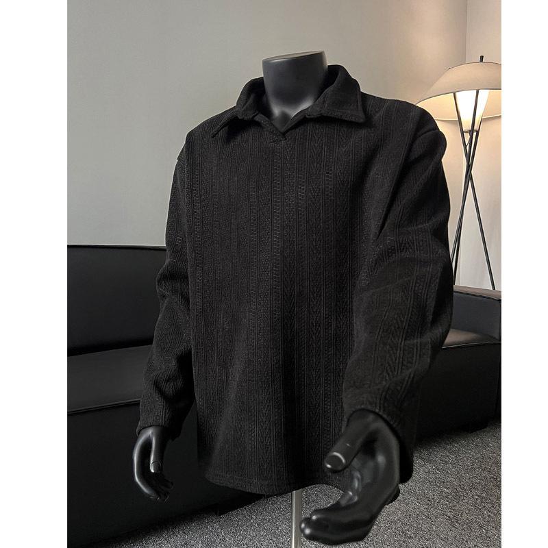 Men S Loose Solid Color Pullover Long Sleeve Sweatshirt