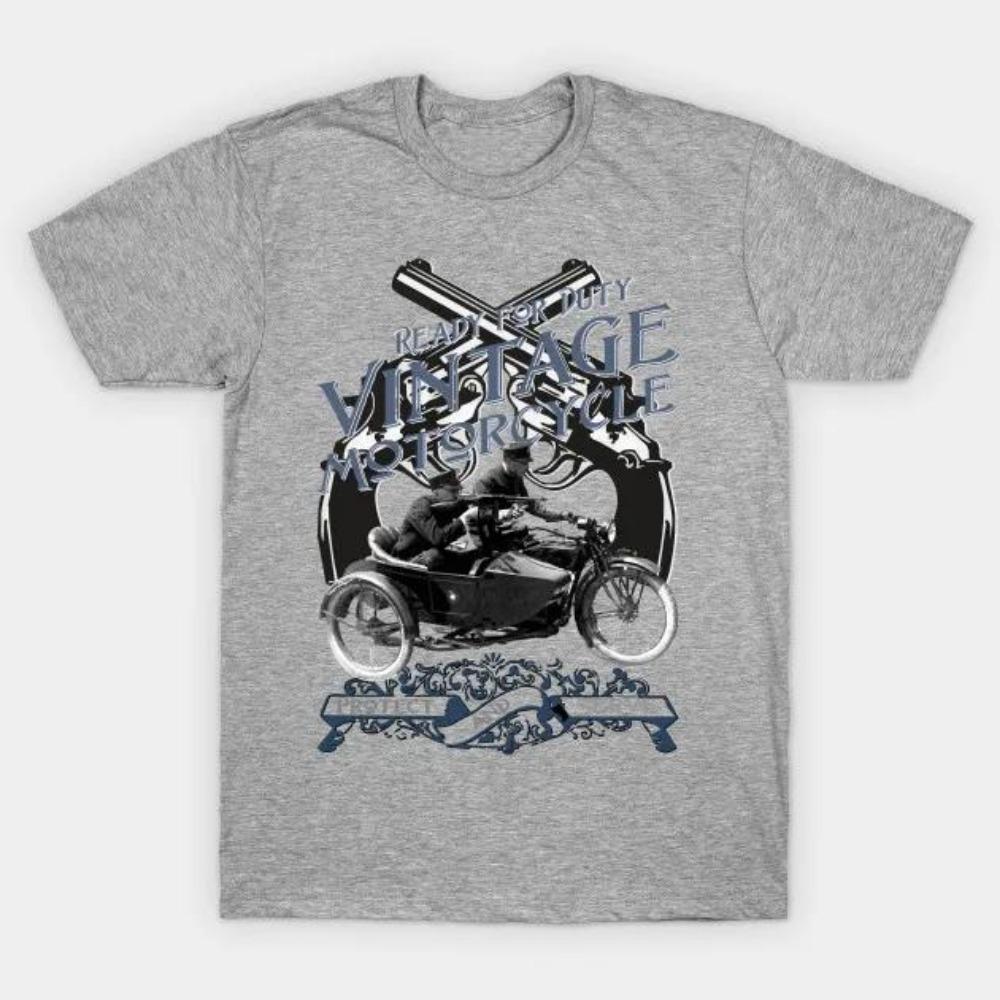 Готов к службе - Защищать и служить. Футболка с изображением коляски Vintage Sidecar, 100% хлопок, с круглым вырезом, летняя, с коротким рукавом, повседневная, мужская, размер S-3XL