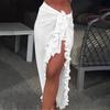 Women Beach Skirt High Split Beachwear Quick Dry Soft Thin Summer Beach Skirt Pool Party Clothes