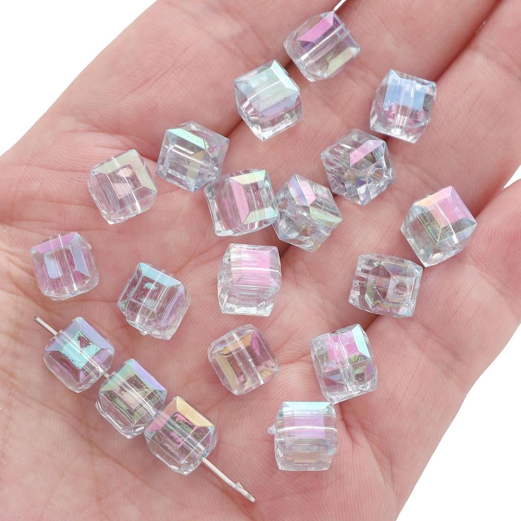 Бусины ручной работы Акриловые 8 мм Иллюзия Имитация Стеклянные квадратные бусины Аксессуары для самостоятельного изготовления Бусины россыпью Ручные бусины Материал для цепочки сотового телефона Упаковка