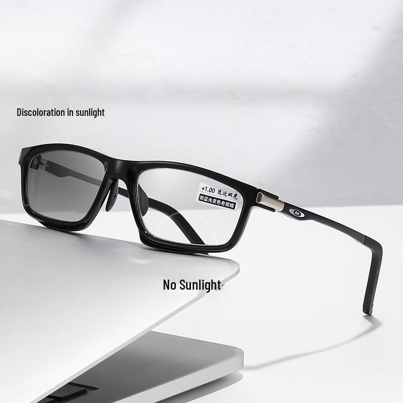 Фотохромные очки для чтения с двойным светом - Модный нескользящий алюминиево-магниевый дизайн для мужчин и женщин