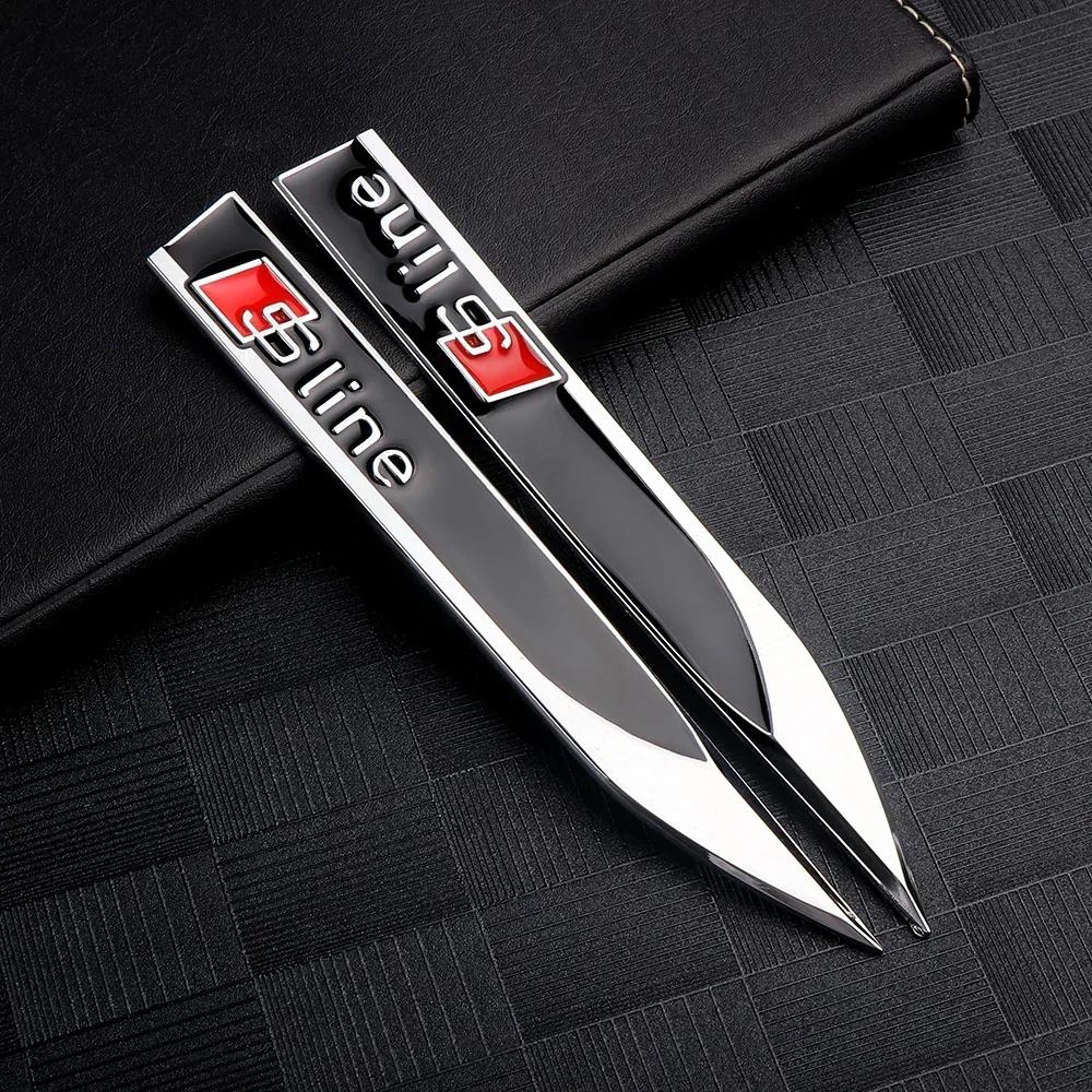 G6 2PCS Car Left Right Wing Side Fender Sticker Auto Emblem Decoration for QQ5 Sline TT A6 C6 A5 A4 B8 B6 A3 A8 A2 A1 Q3 Q5 Q7 RS