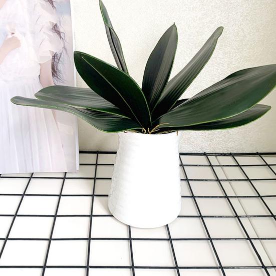 Искусственные Зеленые Листья Фаленопсиса Имитация Листьев Орхидеи Стебель Реалистичные Зеленые Растения для Цветочных Композиций Садовый Декор Бонсай