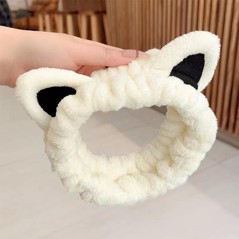 Флисовые повязки на голову для женщин, милые мягкие бантики для волос, повязка на голову, повязки для мытья лица, тюрбаны для макияжа, повязки, аксессуары для девочек