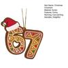 Christmas 67 Acrylic Ornament Funny 67 Meme Hangning Ornament Six Seven Gingerbread Christmas Tree Decoration Gift for Teens Kids Family Friends