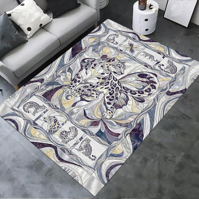 2025 New Snow Leopard Animal Carpet Rug for Living Room Bedroom Home Sofa Decoration,Kids play Non-slip Floor Mat117