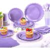 176 Pieces Purple Paper Plates and Napkins Light Purple Party Supplies Include Lavender Scalloped Plates Napkins Cup Plastic Ta