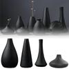 Black Ceramic Small Vase Home Decoration Crafts Desktop Ornament Simplicity Planter Flower Pot for Living Room Garden Decor
