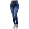 Women High Waisted Skinny Denim Jeans Stretch Slim Pants Calf Length Jeans