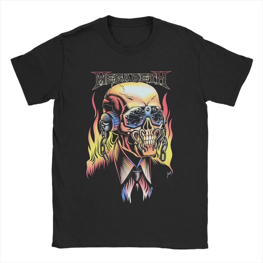 MMegadethed Band TShirt Beach Cotton T Shirts For Men Hipster Print Tee Shirt ShortSleeve Y2K Funny Tees