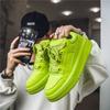 Модные уличные желтые кроссовки для скейтбординга, мужские модные дизайнерские кожаные кроссовки на платформе, мужские оригинальные уличные нескользящие повседневные кроссовки для мужчин