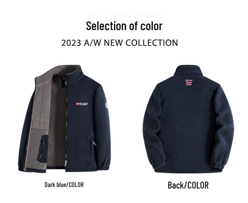 Высококачественная утолщенная норвежская зимняя куртка из флиса и хлопка с вышивкой и воротником-стойкой