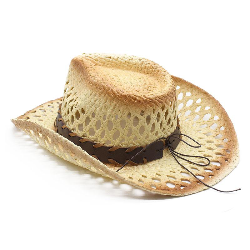 Ретро Удобная Дышащая Повседневная Универсальная Уличная Солнцезащитная Козырек Ковбойская Соломенная Шляпа