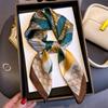 Spring Summer New Women Print Silk Scarf High Quality Luxury Brand Hairband Foulard 70*70cm Ribbon Hijab Soft Neckerchief