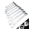 Polished Gear Chrome Vanadium Socket Spanner Ratcheting Kit Reversible Ratchet Wrench Nut Tool