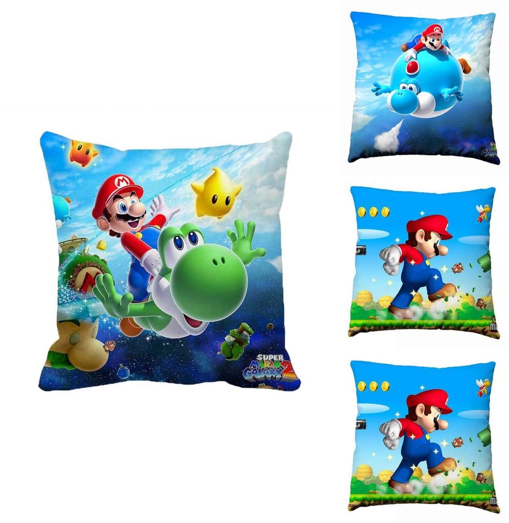 Чехол для подушки с персонажем Super Mario 17,7 дюйма на молнии Мягкий материал Домашний декор