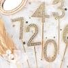 3PC miexdGlitter Alloy Rhinestone Number Cake Toppers Baby Shower Birthday Decoration Wedding Digital Cakes Dessert Decor