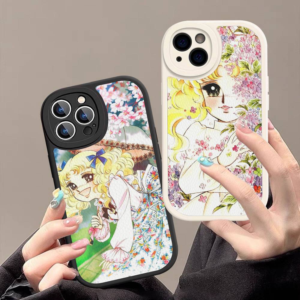 Чехол для телефона 'Manga Candy' для IPhone 16 15 14 13 12 11 Pro Max Plus Кожаный Мягкий Чехол