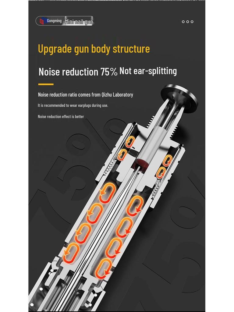 Мини пороховой гвоздезабиватель с никелированным покрытием - Устойчивый к ржавчине, Полностью стальной, Бесшумный крепеж для потолочной отделки