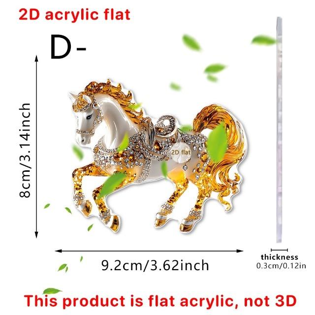 Акриловый брелок для ключей в виде лошади и подвесной декор - Золотистый/Эбеновый, мультяшный стиль, украшение для автомобиля, рюкзака, дома, подарок на фестиваль
