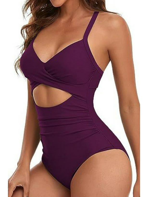 Европейский и американский женский сексуальный купальник с открытой спиной, цельный, облегающего кроя и с полым дизайном