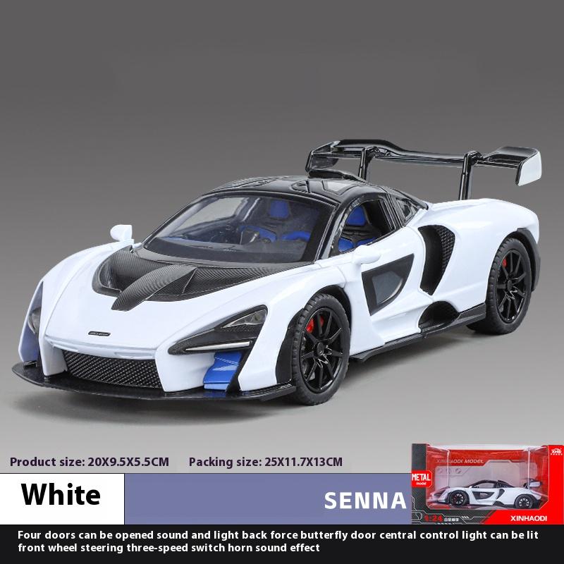 Масштаб 1/24 Сплавная модель суперкара McLaren Senna, Детская игрушечная машина со светом и звуком, Подходит для подарков на день рождения мальчикам
