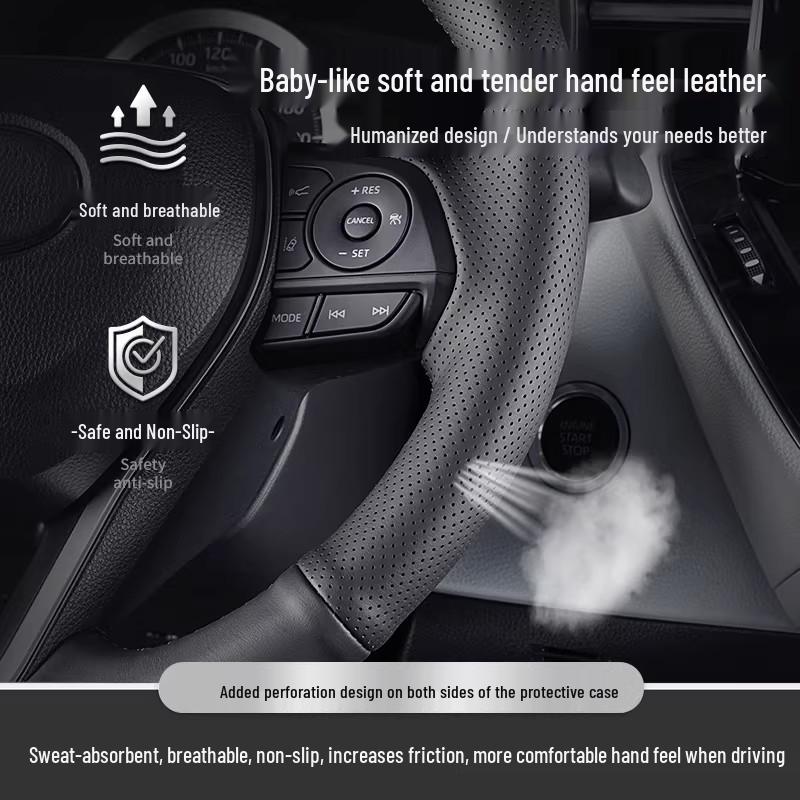 Натуральная кожаная ручная прошивка чехла рулевого колеса для моделей Honda Civic, Accord, CRV, HR-V, Fit и Guandao