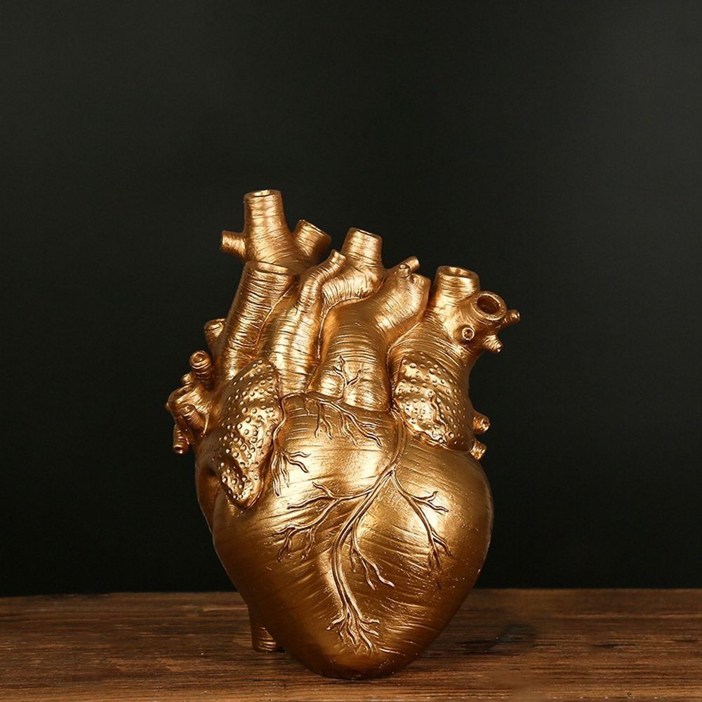 Anatomical Vase Resin Ornaments Art Style Flower Plant Container Heart Shape Flower Vase  Farmhouse