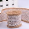 Джут Лен Объем Кружево DIY Ручная Объемная Декорация Ширина 6 см Длина 2 м (Белое кружево)
