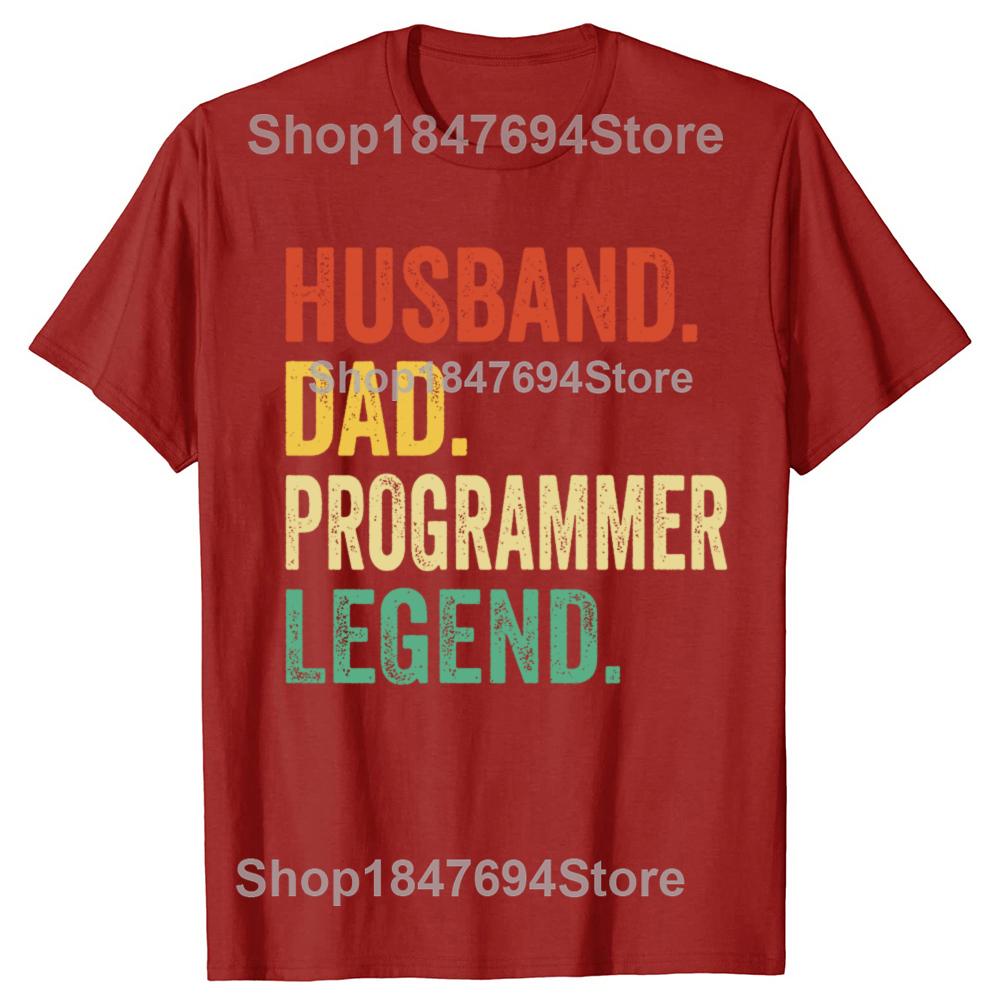 Смешной муж папа программист легенда 100% Хлопок Футболки Мужские Женские Мода Повседневная Футболка Свободная Оверсайз Уличная Одежда Футболка