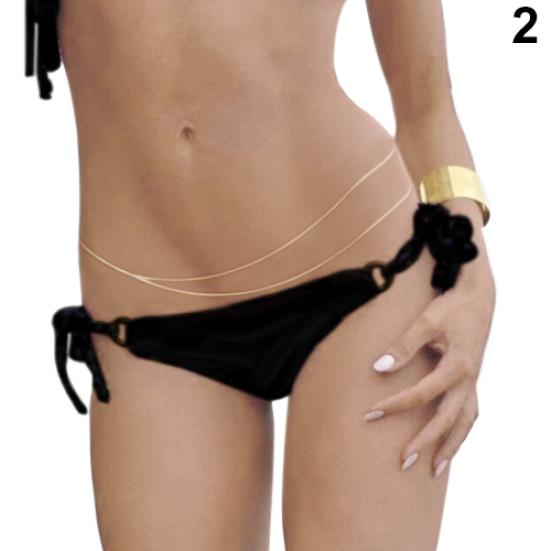 Women's Double Layered Sexy Beach Bikini Waist Link Belly Body Chain