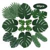 60Pcs Artificial Palm Leaf Silk Cloth Flexible Folding Decorative Palm Leaves Decor for Party