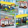 Hot City Car Yellow Passenger School Bus Station Public Vehicle Sets Figures Bricks Model Building Blocks Diy Toys For Boys Gift