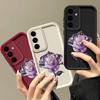 Ударопрочный чехол для телефона из ТПУ с цветочным принтом Crystal Rose для Samsung S25 Ultra S24 FE S23 Plus S22 A56 A36 A16 A55 A06 A15 A35 A05, мягкий матовый чехол-бампер