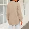 Женская мода повседневная однотонная куртка с лацканами и свободными одинарными пуговицами с длинными рукавами