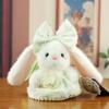 Flower Pattern Stuffed Bunny Doll With Pp Cotton For Home Decor