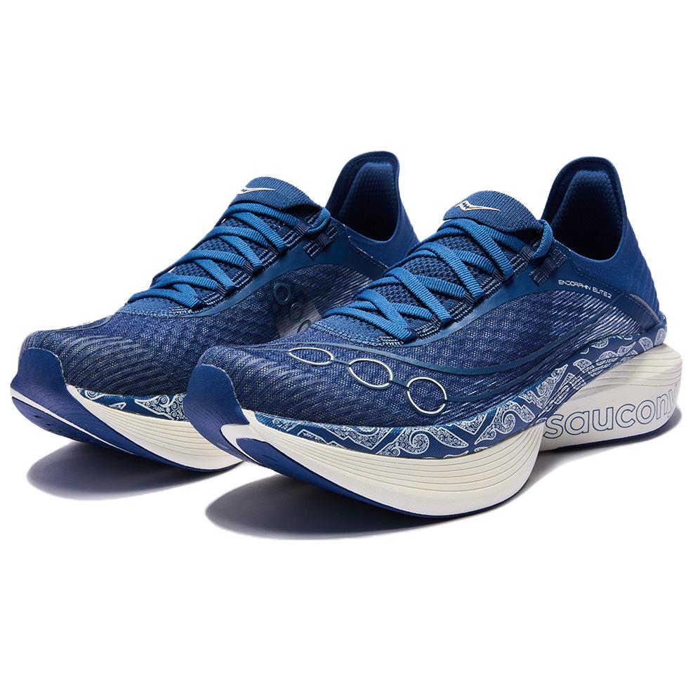 SAUCONY Endorphin Elite Soft Comfortable Training Breathable Mesh Fabric Wrap Low Top Casual Racing Running Shoes Unisex Sneaker Blue S30994-202
