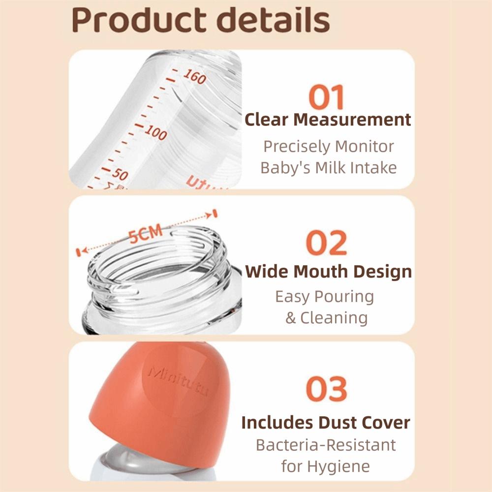 Cartoon Newborn Glass Bottle Wide Mouth Baby Milk Bottle Baby Feeding Bottle  Infant Feeding