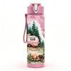 1PC Retro Camper Van Forest Travel 750ml Color Plastic Sports Water Bottle Leakproof Flip Straw Lid Suitable for Sports Office Home Use