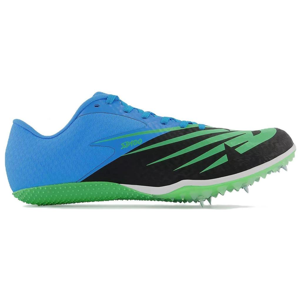 New Balance SD100 v4 Черный/Синий/Зеленый Мужские шиповки для спринта MSD100F4