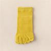 Women's Combed Cotton Five-Finger Socks, Breathable Mesh, Split Toe, Sports, Moisture-Wicking, Japanese Style, Mid-Tube for Summer & Autumn.