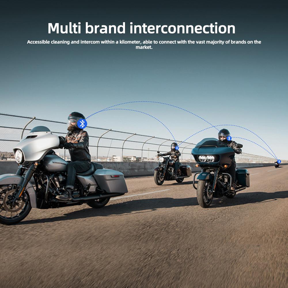 X6 Мотоциклетный Шлем Гарнитура Мото Домофон Bluetooth 5,0 Беспроводной Динамик Домофона Громкая Связь Шлем Рация Для 2 Всадников 1000M